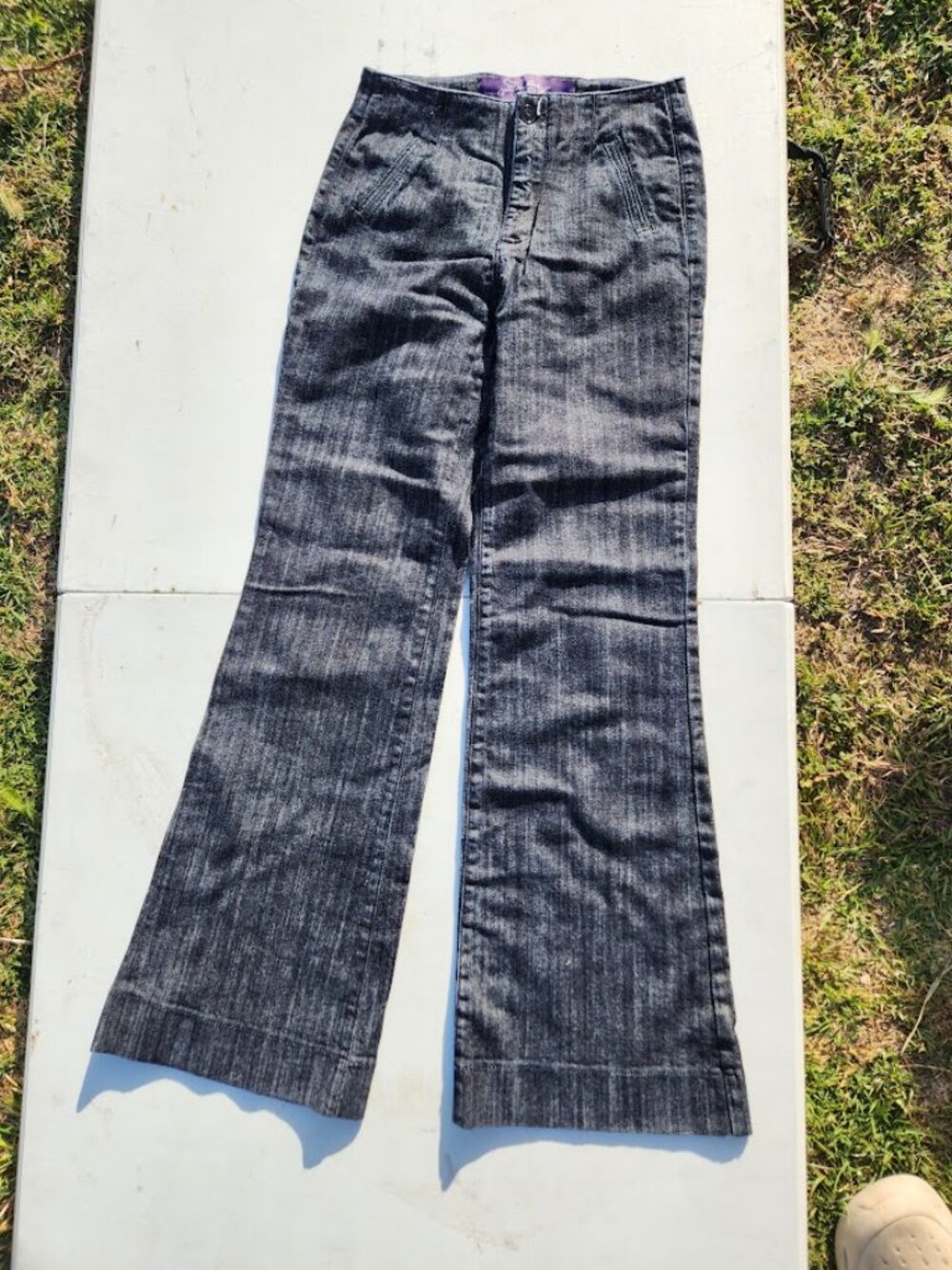 Vintage NYDJ Size 0 Pants Trousers Jeans Dark Indigo Wash Wide Leg Not Your Daug